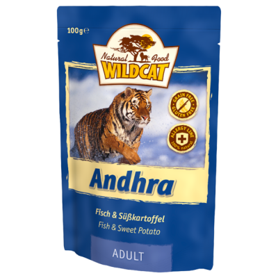 Wildcat Andhra-пресервы для кошек с рыбой и сладким картофелем "Андхра" 100 гр.