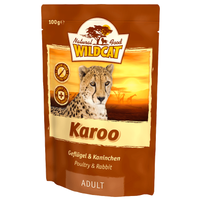 Wildcat Karoo-пресервы для взрослых кошек с мясом птиц и кролика"Кару" 100 гр.