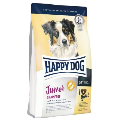 Happy Dog Junior Grainfree - для щенков средних и крупных пород c 7 до 15 мес. птица, ягненок, картофель.