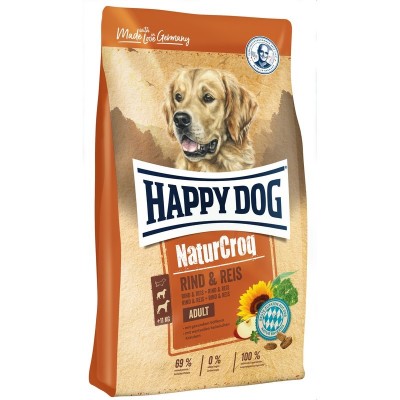 Happy Dog Naturcroq Rind & Reis - полнорационный корм для взрослых собак всех пород, говядина и рис.