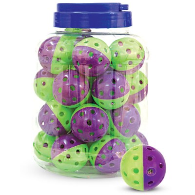 Triol Игрушка для кошек "Мяч-погремушка", фиолетово-зеленый, d40 мм., 25 шт. ( арт. ТР 22181012)