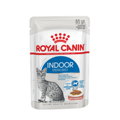 Royal Canin Indoor Sterilized (в соусе) - для взрослых кошек (в возрасте от 1 года до 7 лет), постоянно живущих в помещении, 85 гр.