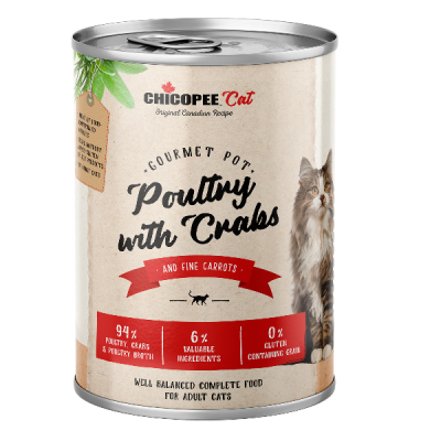 Chicopee Adult - консервы для взрослых кошек, птица с крабами 400 гр.