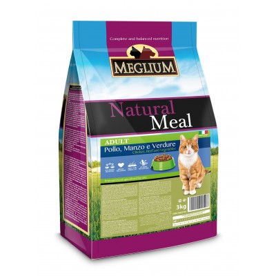 Meglium Cat Adult Chicken, Beef & Vegetables - сухой корм для взрослых кошек с курицей, говядиной и овощами