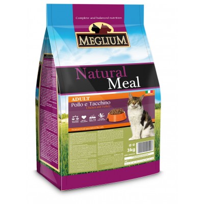 Meglium Cat Adult Chicken & Turkey - сухой корм для взрослых кошек, с курицей и индейкой