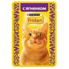 Friskies - паучи для взрослых кошек кусочки с ягненком в подливе, 85 гр.