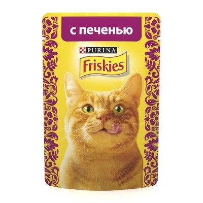 Friskies - корм влажный для взрослых кошек с печенью в подливе, 85 гр.