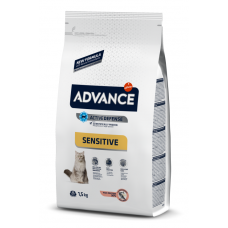 Advance Adult Sensitive - корм сухой для взрослых кошек с чувствительным пищеварением, лосось и рис