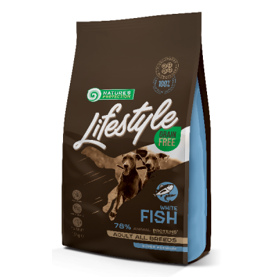 Nature's Protection Lifestyle Grain Free Adult White Fish - беззерновой корм для взрослых собак всех пород, с белой рыбой