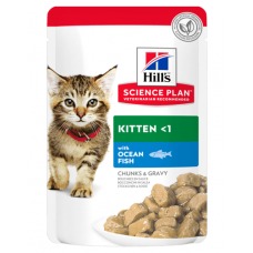 Hill's Science Plan - влажный корм для котят для здорового роста и развития, пауч с океанической рыбой в соусе 