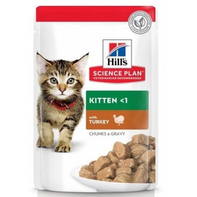 Hill's Science Plan - влажный корм для котят для здорового роста и развития, пауч с индейкой в соусе (ВЕТ604035)