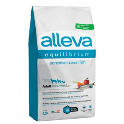 Alleva Equilibrium Adult Mini Medium Sensitive Ocean Fish - сухой корм для взрослых собак мелких и средних пород, с океанической рыбой