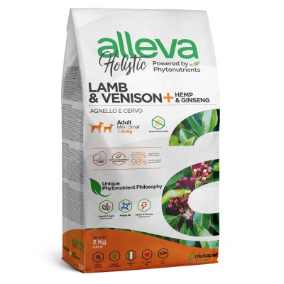 Alleva Holistic Adult Mini Lamb & Venison - беззерновой сухой корм для взрослых собак мелких пород, с ягненком и олениной