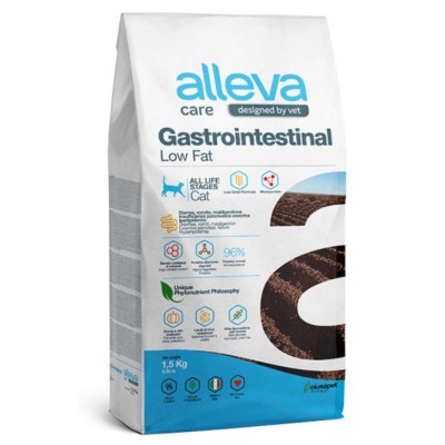 Alleva Care Cat Gastrointestinal Low Fat - сухой диетический корм для кошек всех возрастов, с расстройствами переваривания