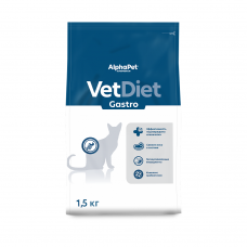 AlphaPet Vet Diet Gastro Cat - сухой корм для кошек при острых расстройствах пищеварения, в реабилитационный период и при истощении