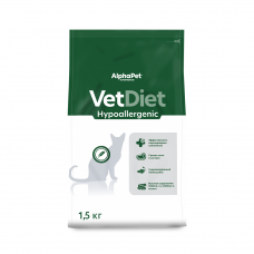AlphaPet Vet Diet Hypoallergenic Cat - сухой корм для взрослых кошек при пищевой аллергии и непереносимости ингредиентов