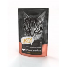 Aller Petfood Tasty - влажный корм для взрослых кошек с говядиной, 85г*25 шт.