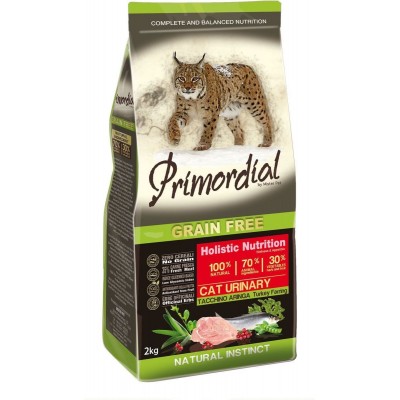 Primordial Cat Adult Grain Free Urinary Turkey & Herring - беззерновой корм для кошек, для профилактики МКБ, со свежей индейкой и сельдью 
