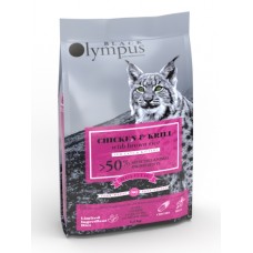 Black Olympus Cat Kitten Chicken Krill - сухой корм для котят и взрослых кошек, с курицей и крилем