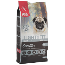 Blitz Sensitive Adult All Breeds Light & Fit - сухой корм для взрослых собак с лишним весом, индейка