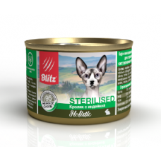 Blitz Holistic Cat Sterilised Rabbit - влажный корм для стерилизованных кошек, кролик с индейкой, 200 г