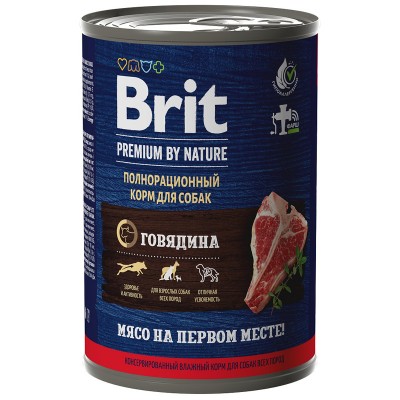 Brit Premium Dog Beef - консервы для взрослых собак всех пород с говядиной, 410 г (арт. 5051120)