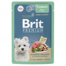 Brit Premium Puppy Mini Apple&Turkey - паучи для щенков мини пород с индейкой с яблоком в соусе (арт. 5053070) 