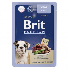 Brit Premium Dog Puppy Veal - паучи для щенков всех пород с телятиной в соусе, 85 г (арт. 5053001)