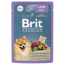 Brit Premium Dog Mini  Lamb&Carrot - паучи для собак мини пород с чувствительным пищеварением с ягнёнком и морковью в соусе, 85 г (арт. 5053094)