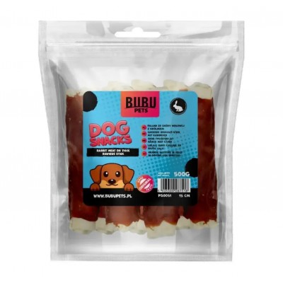 Bubu Pets Мясо кролика на толстых сыромятных палочках, 500 г