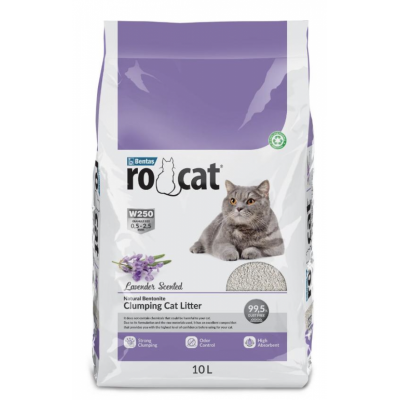 RO-CAT Бентонитовый комкующийся наполнитель для кошачьих лотков Lavender, с ароматом лаванды