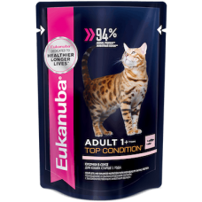 Eukanuba Cat Adult Top Condition Salmon - влажный корм для взрослых кошек, лосось в соусе
