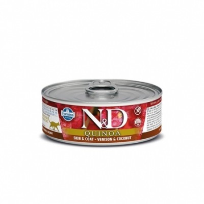 Farmina N&D Grain Free Quinoa Line Venison & Coconut - влажный корм для взрослых кошек (оленина, кокос), 80 г