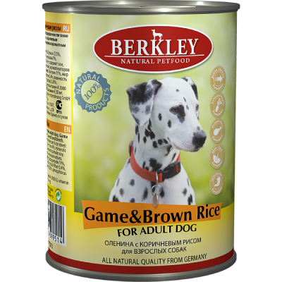 Berkley консервы для взрослых собак с олениной и коричневым рисом, 400 г (арт. 599514)