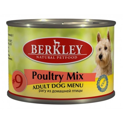 Berkley № 9 консервы для взрослых собак Рагу из домашней птицы, 200 г (арт. 599064)