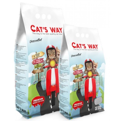 Cat's Way Natural - комкующийся бентонитовый наполнитель для кошачьего туалета (без запаха)