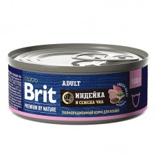 Brit Premium by Nature - консервы с мясом индейки и семенами чиа для кошек, 100 г (арт. 5051243)