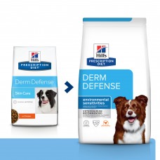 Hill's Prescription Diet Derm Defense Skin Care - сухой диетический корм для собак при аллергии, блошином и атопическом дерматите, с курицей 