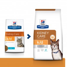 Hill's Prescription Diet k/d Kidney Care - сухой диетический корм для кошек при профилактике заболеваний почек, с тунцом 