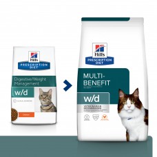 Hill's Prescription Diet w/d Digestive - cухой диетический корм для кошек, при поддержании веса и при сахарном диабете, с курицей 