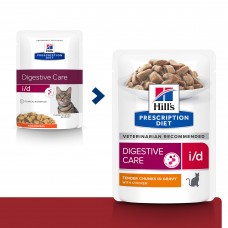 Hill's Prescription Diet i/d Digestive Care - влажный диетический корм для кошек при расстройствах пищеварения, жкт, с курицей  (ВЕТ606407)