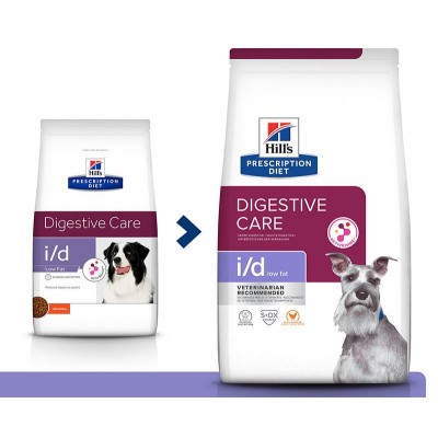  Hill's Prescription Diet i/d Low Fat Digestive Care - сухой диетический корм для собак при расстройствах пищеварения с низким содержанием жира, с курицей