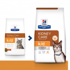 Hill's Prescription Diet k/d Kidney Care - сухой диетический корм для кошек, при профилактике заболеваний почек, с курицей 