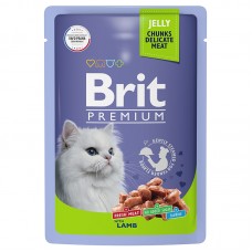 Brit Premium Adult Lamb - влажный корм для взрослых кошек, ягненок в желе, 85 г (арт. 5050147)