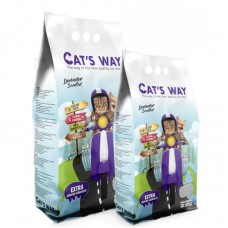 Cat's Way Lavender - комкующийся бентонитовый наполнитель для кошачьего туалета с ароматом лаванды