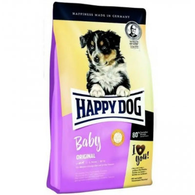 Happy Dog Baby Original - для щенков средних и крупных пород до 6 мес. птица, ягненок, рис.