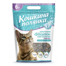 Кошкина Полянка Silicamix Сила Кислорода Лаванда - впитывающий наполнитель для кошачьего туалета (бентонит, силикагель)