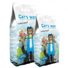 Cat's Way Carbon Effect - комкующийся бентонитовый наполнитель для кошачьего туалета с антибактериальным углем (без аромата)