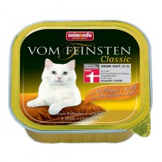 Vom Feinsten - Консервы с домашней птицей и телятиной для кошек, 100 гр. (арт. 83437)