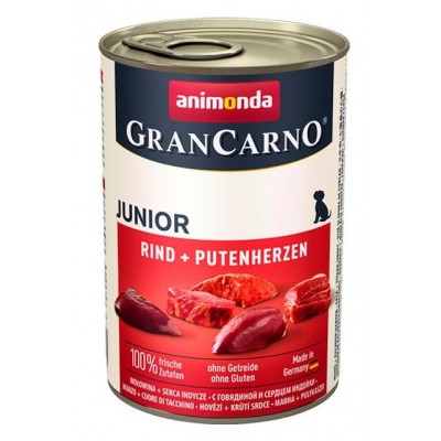GranCarno Original Junior - консервы для щенков, говядина, сердце индейки (400 г, 800 г) (арт. ВЕТ82728, ВЕТ82768)